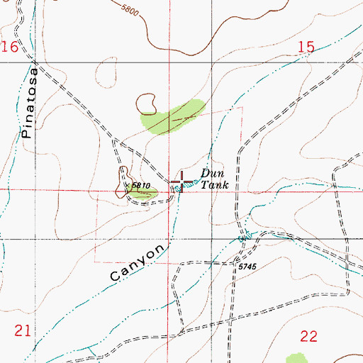 Topographic Map of Dun Tank, NM
