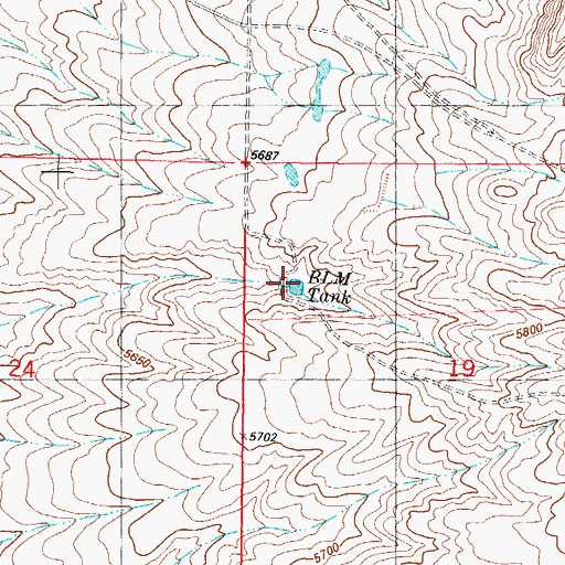 Topographic Map of BLM Tank, NM