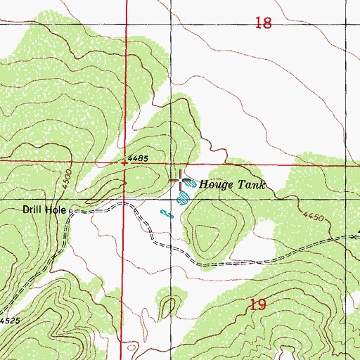 Topographic Map of Houge Tank, NM