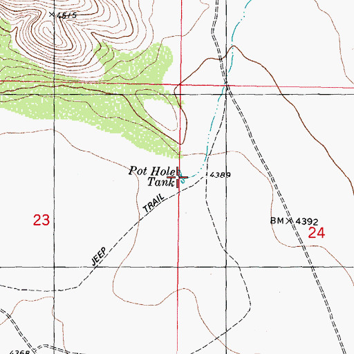 Topographic Map of Pot Hole Tank, NM