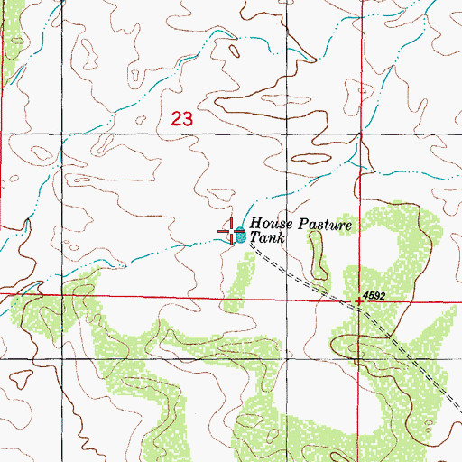Topographic Map of House Pasture Tank, NM