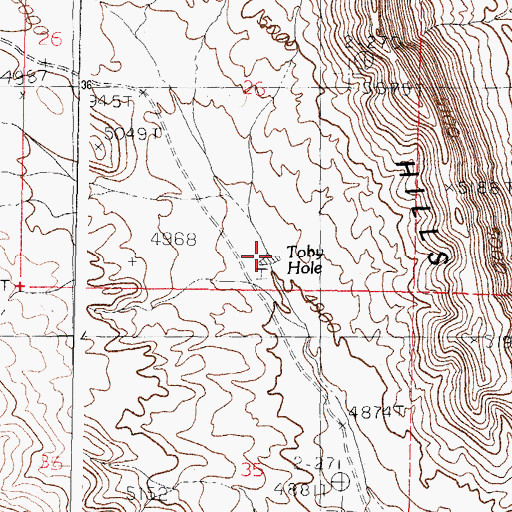 Topographic Map of Toby Hole, NM