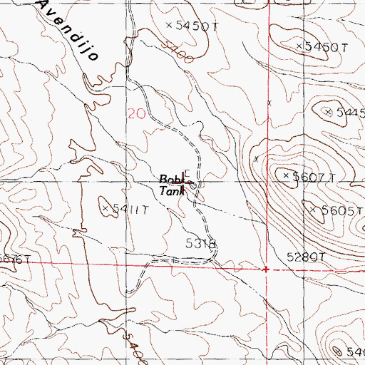 Topographic Map of Bobs Tank, NM