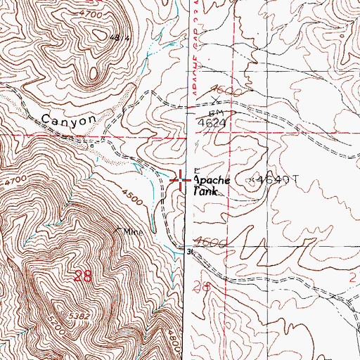 Topographic Map of Apache Tank, NM
