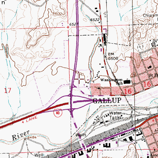 Topographic Map of American Heritage Plaza, NM