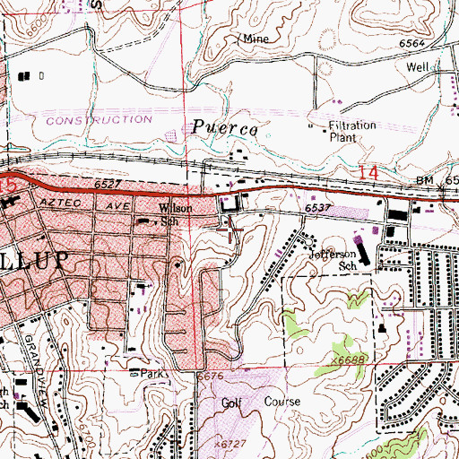 Topographic Map of Pinon Placita Shopping Center, NM
