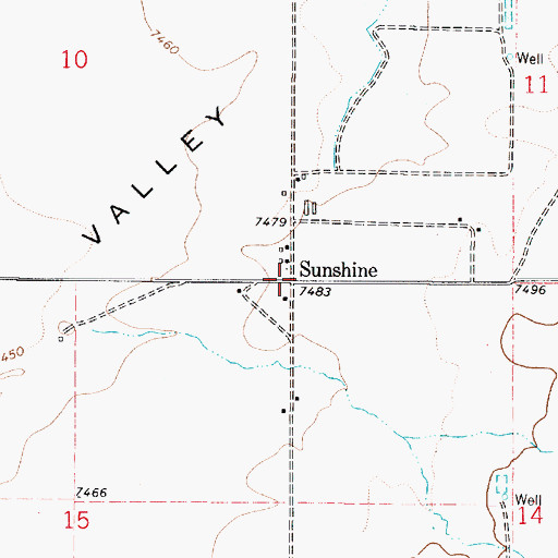 Topographic Map of Sunshine, NM