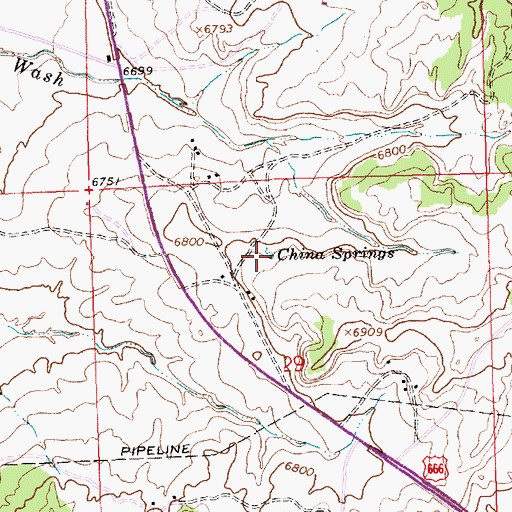 Topographic Map of China Springs, NM