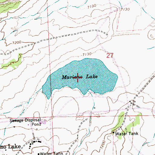 Topographic Map of Mariano Lake, NM