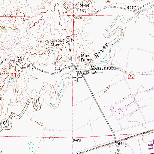 Topographic Map of Mentmore, NM