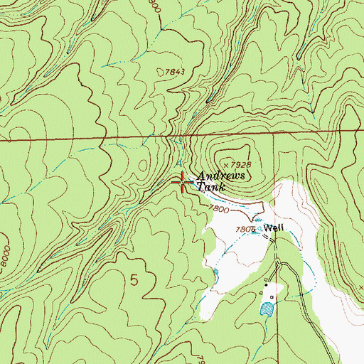 Topographic Map of Andrews Tank, NM