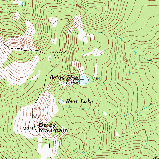 Topographic Map of Baldy Blue Lake, NM