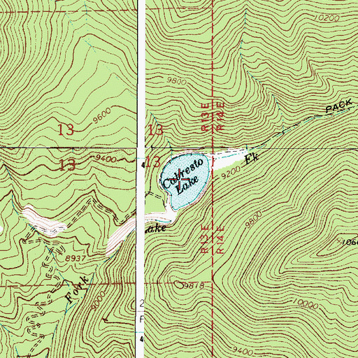 Topographic Map of Cabresto Lake, NM
