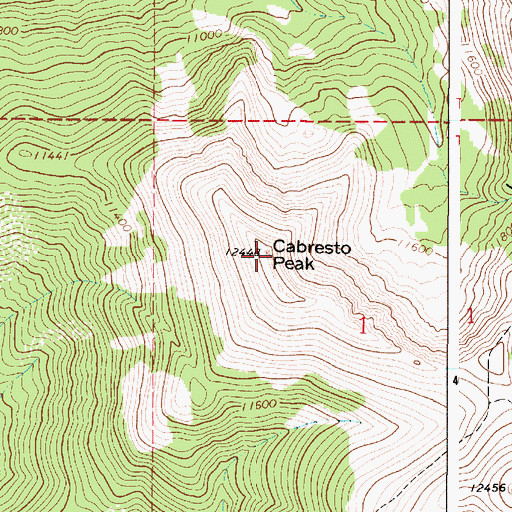 Topographic Map of Cabresto Peak, NM