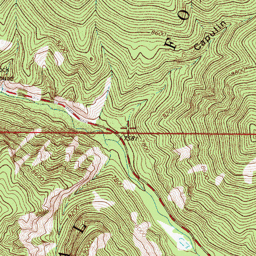 Topographic Map of Capulin Canyon, NM