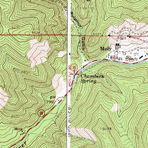 Topographic Map of Chambers Spring, NM