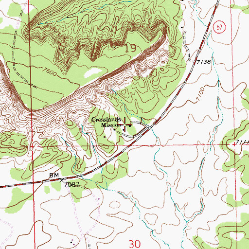Topographic Map of Crosslands Mission, NM