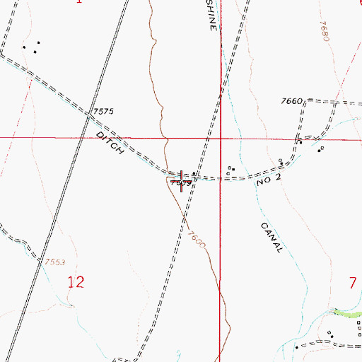 Topographic Map of Number Two Ditch, NM