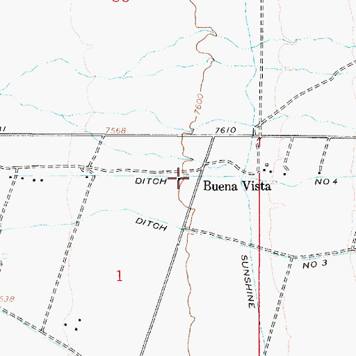 Topographic Map of Number Four Ditch, NM
