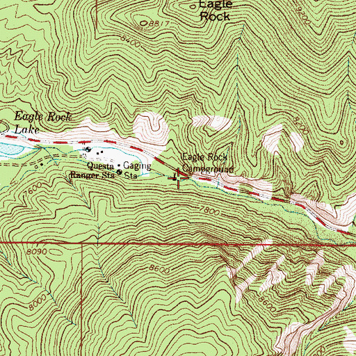 Topographic Map of Eagle Rock Campground, NM