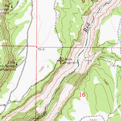 Topographic Map of El Aujae Campground, NM