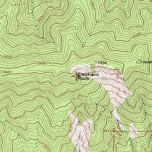 Topographic Map of Elephant Rock, NM