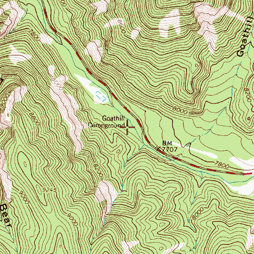 Topographic Map of Goathill Campground, NM