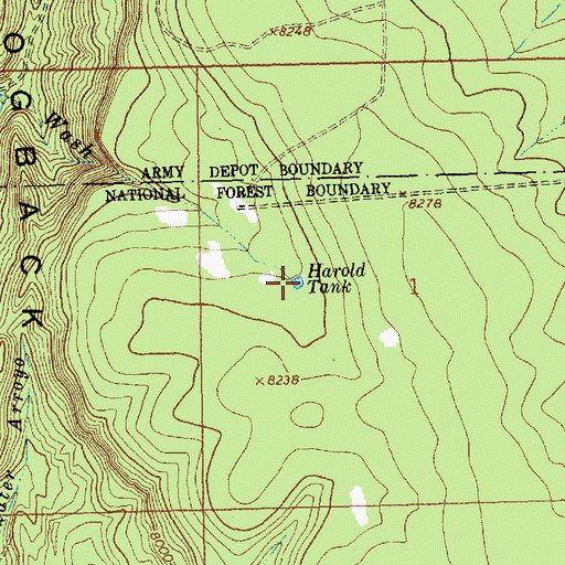 Topographic Map of Harold Tank, NM