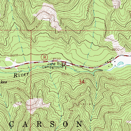 Topographic Map of June Bug Campground, NM
