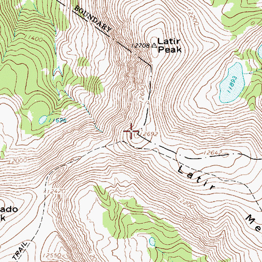 Topographic Map of Latir Mesa, NM