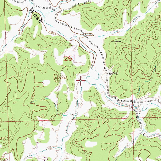 Topographic Map of Pine Tree Wash, NM