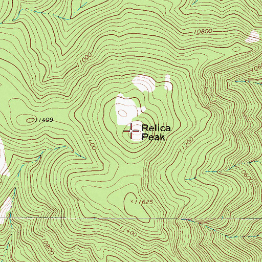 Topographic Map of Relica Peak, NM