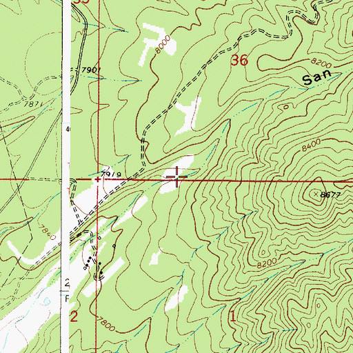 Topographic Map of San Cristobal Canyon, NM