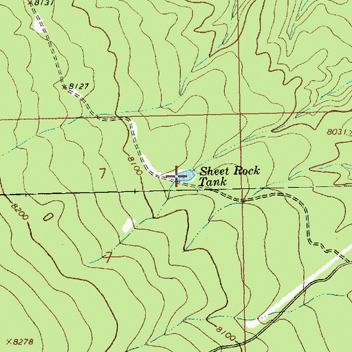 Topographic Map of Sheet Rock Tank, NM