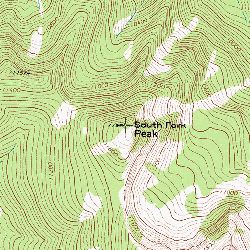 Topographic Map of South Fork Peak, NM