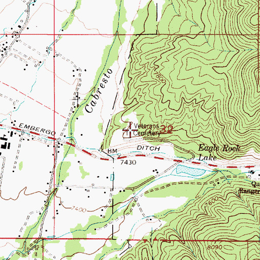 Topographic Map of Veterans Cemetery, NM
