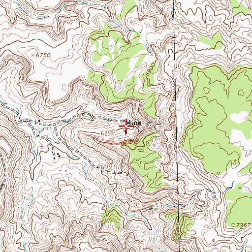 Topographic Map of Tohatchie Mine, NM