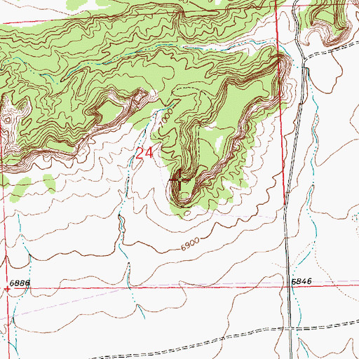 Topographic Map of Tom Elkins Mine, NM
