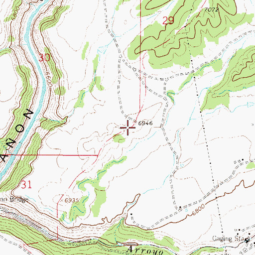 Topographic Map of Parish School, NM