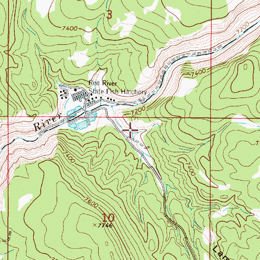 Topographic Map of Guadalupe Placer, NM