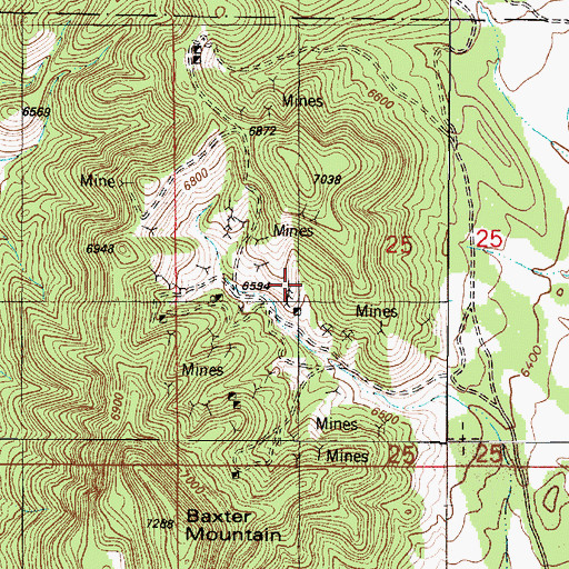 Topographic Map of Old Abe Mine, NM