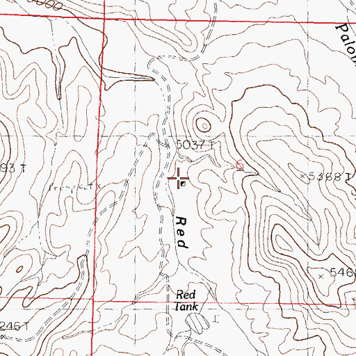Topographic Map of Carolyn, NM