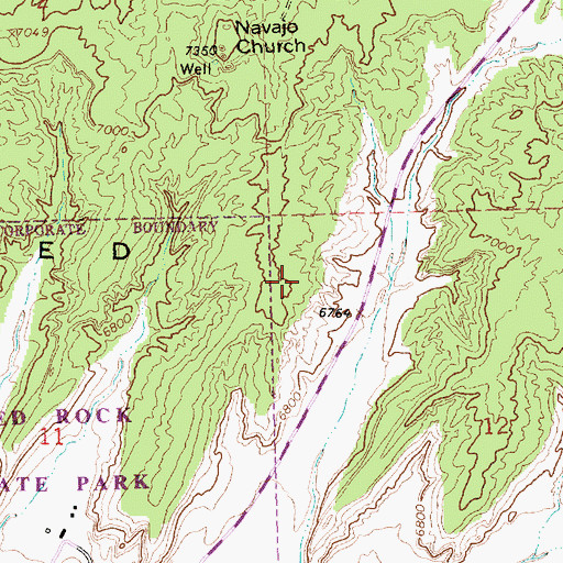 Topographic Map of Navajo Wingate Village, NM