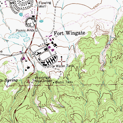 Topographic Map of Fort Wingate Spring, NM
