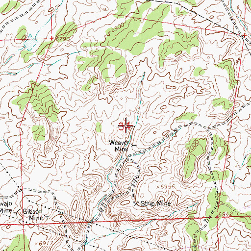 Topographic Map of William Coal Company Mine, NM