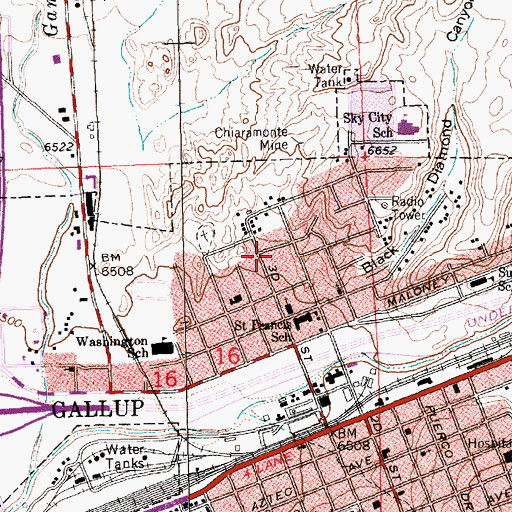 Topographic Map of Keepers Mine, NM