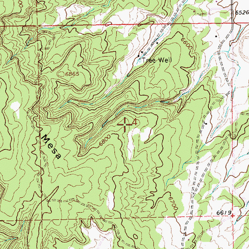 Topographic Map of Leyba Mine, NM