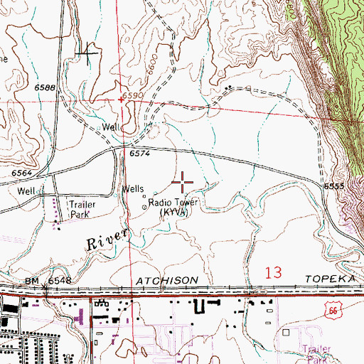 Topographic Map of Peacock Number Two Mine, NM