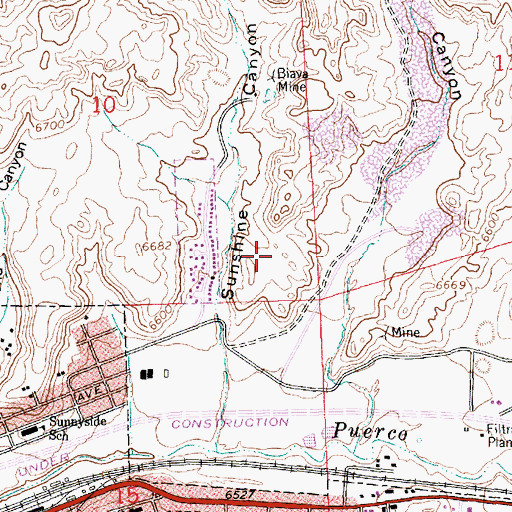 Topographic Map of Hillside Mine, NM