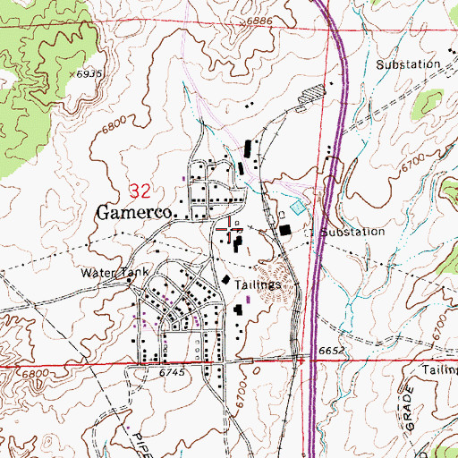 Topographic Map of Navajo Number Five Mine, NM